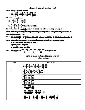 Đề ôn tập học kỳ I Toán 7  Số 4